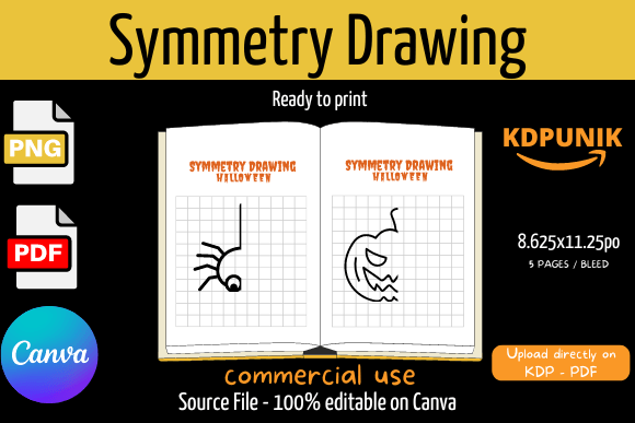 Halloween Symmetry Drawing for Kids