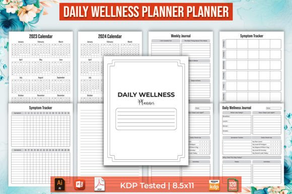 Unlock Your Daily Wellness with the Editable Daily Wellness Planner KDP Interior